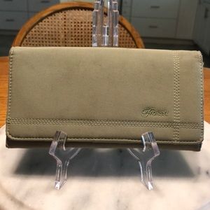 Fossil Clutch Wallet Flap Closure Sage Green Used